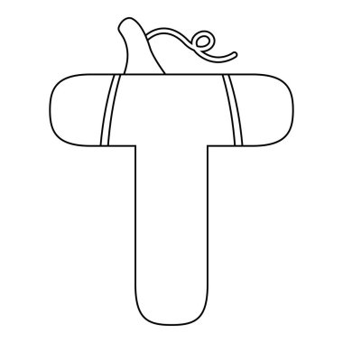 Çocuklar için T harfiyle boyama sayfası