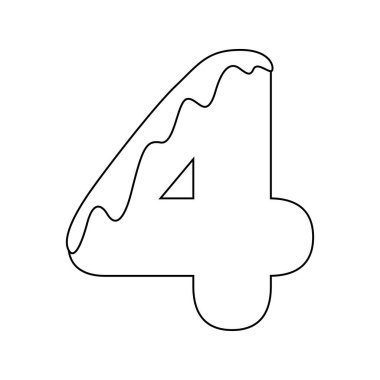 Çocuklar için 4 numaralı boyama sayfası