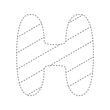 Çocuklar için H harfi izleme çizelgesi