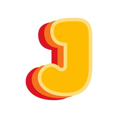 J Harfi Turuncu, vektör illüstrasyonu