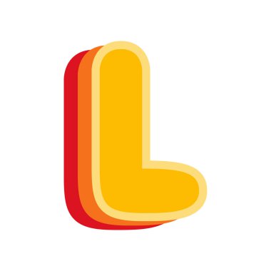 L harfi Turuncu, vektör illüstrasyonu