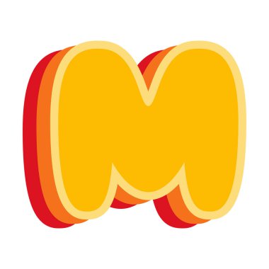M harfi turuncu, vektör illüstrasyonu