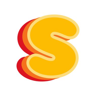 S harfi Turuncu, vektör illüstrasyonu