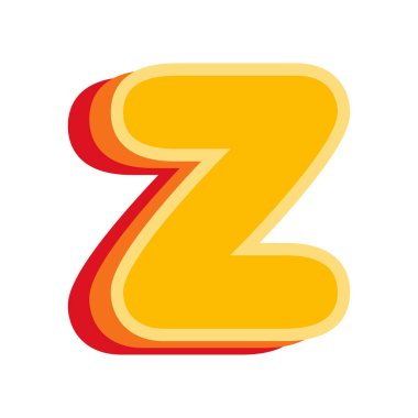 Z harfi Turuncu, vektör illüstrasyonu