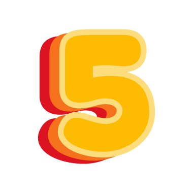 5 Numara Turuncu, vektör illüstrasyonu