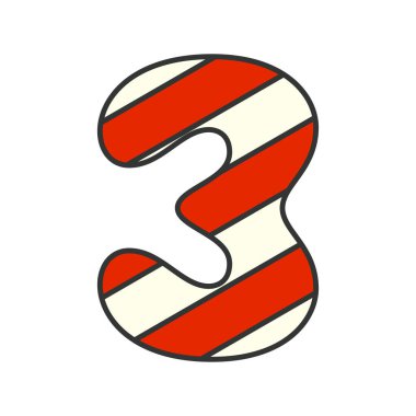 3 Numara Şeker Çubuğu, vektör illüstrasyonu