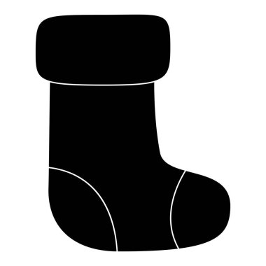 Beyaz arka planda izole edilmiş Noel çorabı