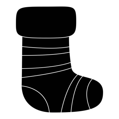 Beyaz arka planda izole edilmiş Noel çorabı