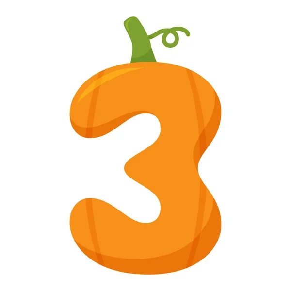 Number Pumpkin Vector Illustration — Stock Vector
