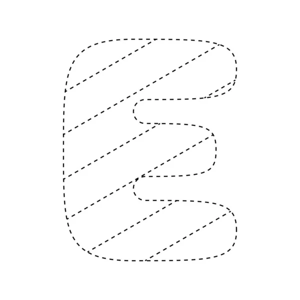 儿童字母E追踪工作表 — 图库矢量图片