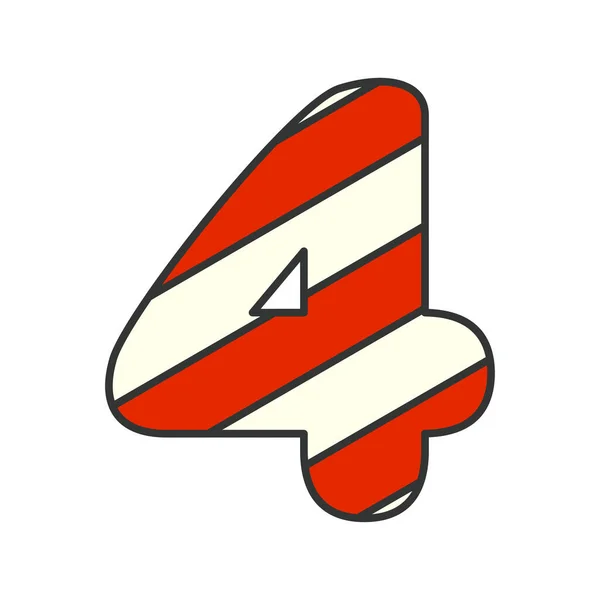 Nummer Candy Cane Vektorillustration — Stockvektor