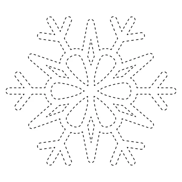 Φύλλο Εργασίας Snowflake Tracking Για Παιδιά — Διανυσματικό Αρχείο