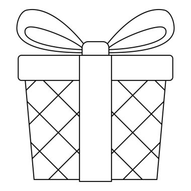 Çocuklar için hediye kutusu olan boyama sayfası