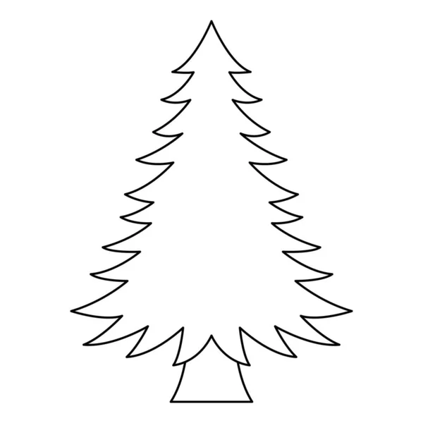 Coloring Page Christmas Tree Kids — Stock Vector