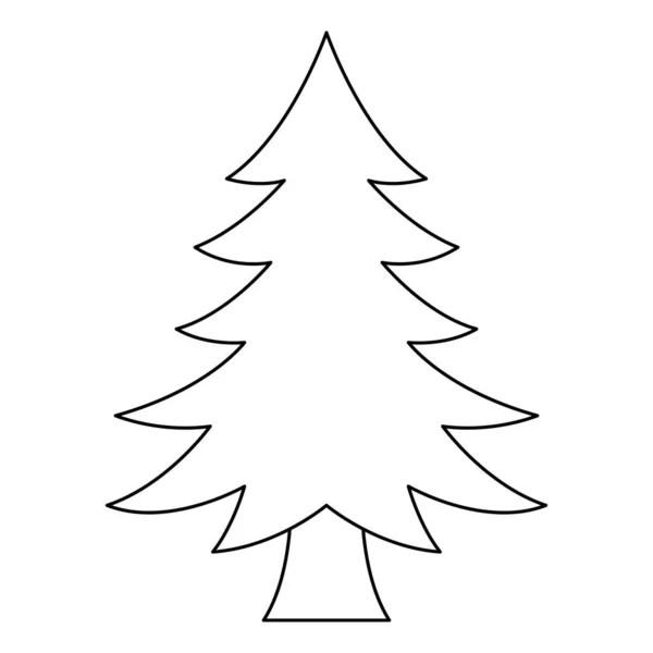 Coloring Page Christmas Tree Kids — Stock Vector