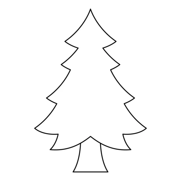 Coloring Page Christmas Tree Kids — Stock Vector