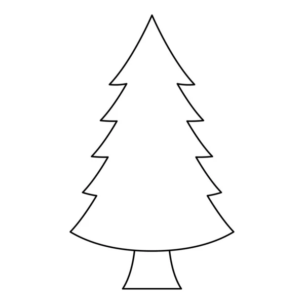 Coloring Page Christmas Tree Kids — Stock Vector