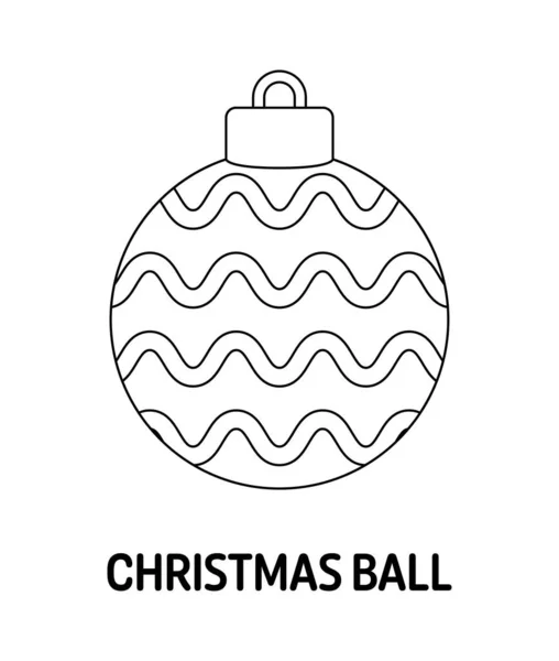 Desenho Para Colorir Com Bola Natal Para Crianças — Vetor de Stock