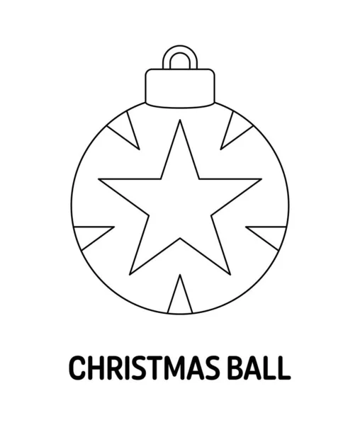 Desenho Para Colorir Com Bola Natal Para Crianças — Vetor de Stock