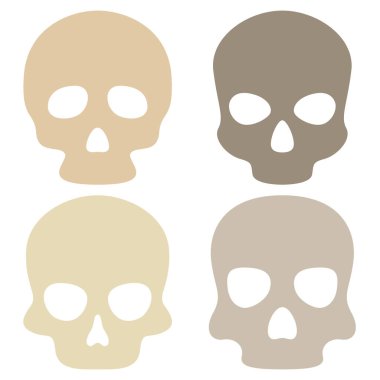 Beyaz arkaplanda izole edilmiş kafatası kümesi