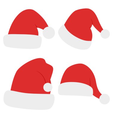 Beyaz arka planda izole edilmiş bir Noel Baba şapkası.