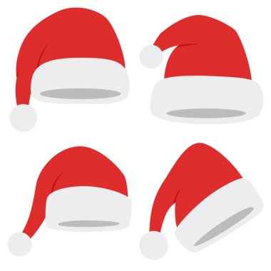 Beyaz arka planda izole edilmiş bir Noel Baba şapkası.