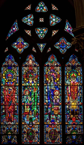 Dublin Ireland December 2018 Magnificent Stained Glass Church Augustine John — Stock Photo, Image