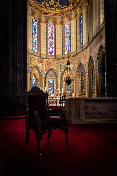 Kilkenny Irlanda Diciembre 2018 Interior Catedral Santa María Parcialmente Iluminada —  Fotos de Stock
