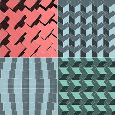 Kentsel şehir kutu küp ile gizli satırları vektör