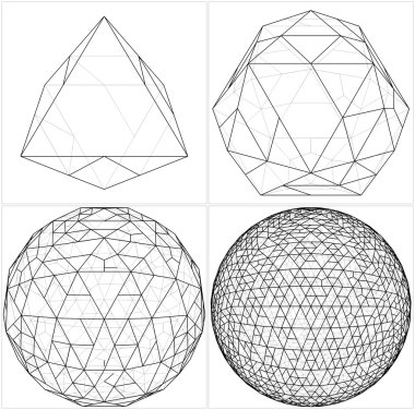 OCTAHEDRON topa kürenin hatları vektör için