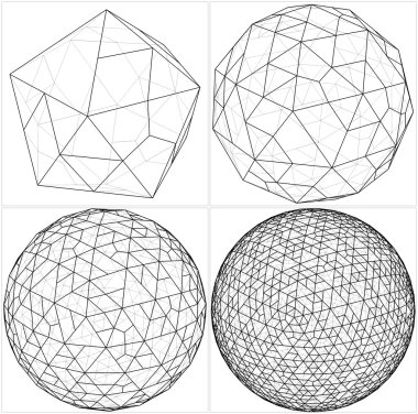 icosahedron topu küre hatları vektör için
