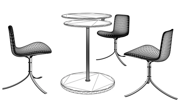 Moderní stůl a tři křesla vektor — Stockový vektor
