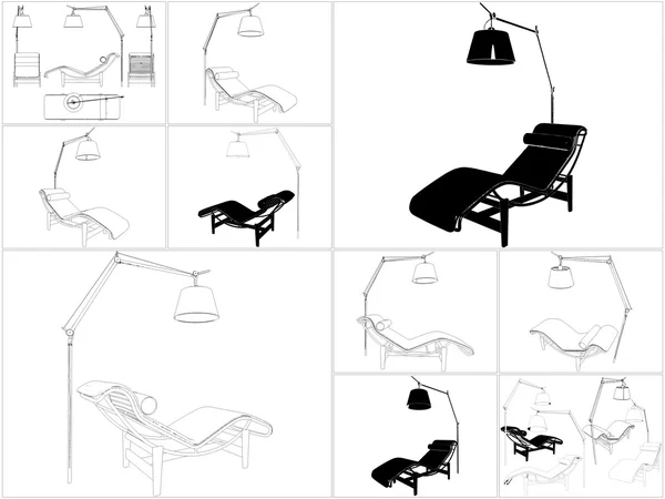 Modern Relaxing Lying Armchair Vector — Stock Vector