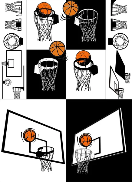 Basketball And Backboard Vector — Stock Vector