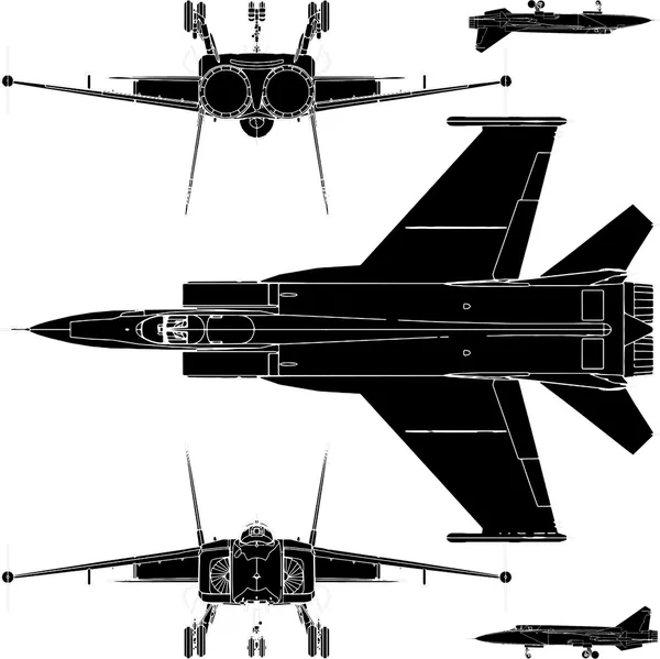 Vektor für Militärflugzeuge — Stockvektor