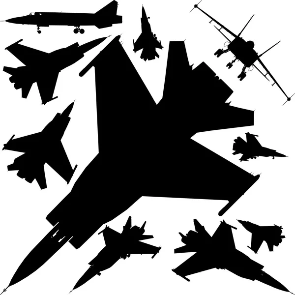 Vector de aviones militares — Vector de stock