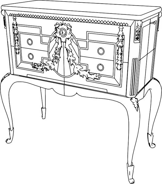 Antique Commode Vector — Stock Vector