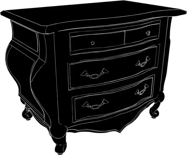 Antique Commode Vector — Stock Vector