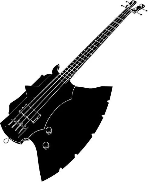 Vektor Gitar Bass Listrik - Stok Vektor