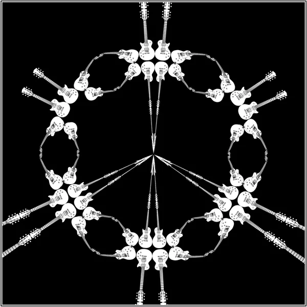 Friedenssymbol aus E-Gitarren — Stockvektor