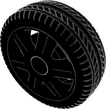 Car Wheel Tire Vector clipart