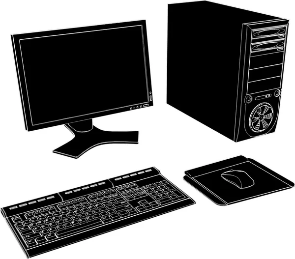 Desktop PC Vector — Stock Vector
