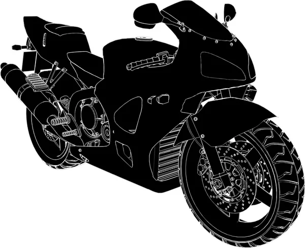 Motocicleta Vector — Vetor de Stock