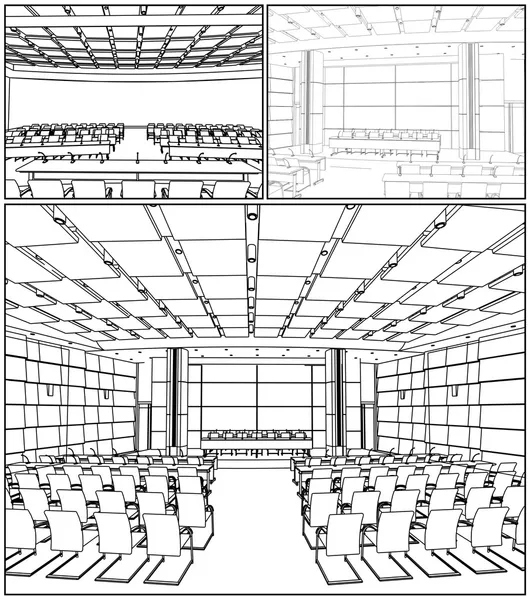 Konferencia terem belső vektor — Stock Vector