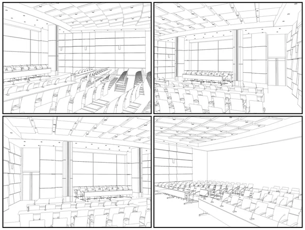 Вектор интерьера конференц-зала — стоковый вектор