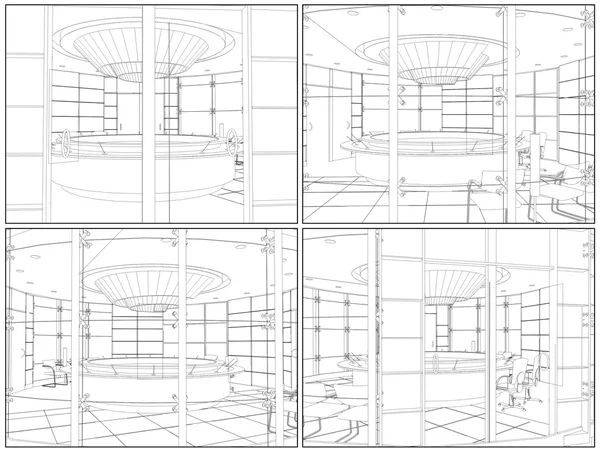 Sala de Reuniões Vector — Vetor de Stock