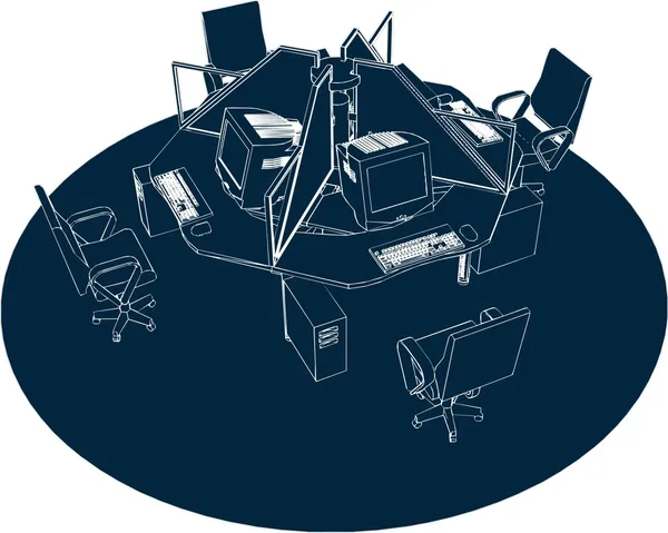 Lugar de trabajo Oficina Vector — Archivo Imágenes Vectoriales