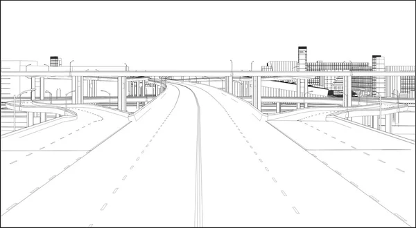Un vecteur d'échange routier — Image vectorielle