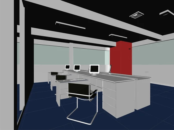 Interior Office Rooms Vector — Stock Vector