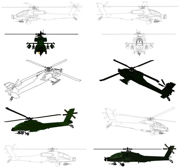 Helicóptero vector — Archivo Imágenes Vectoriales